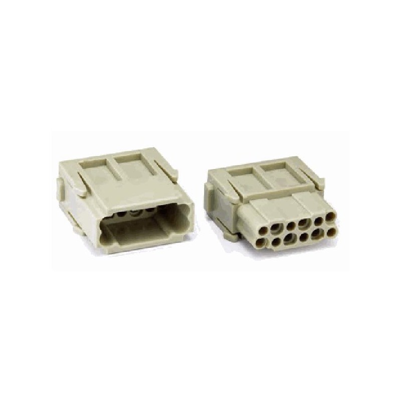 Insert HM modulaire, Raccordement à Sertir, femelle, 12 pin, 10A, Polycarbonate 
